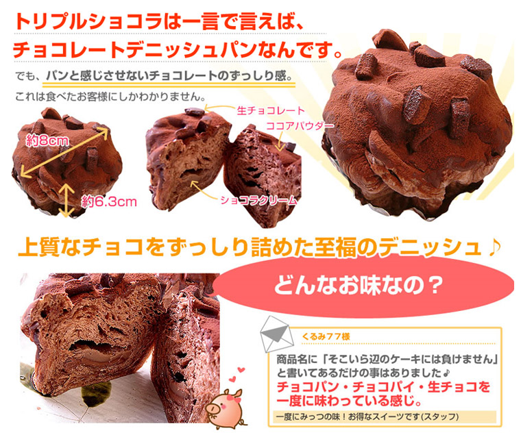 トリプルショコラリッチ　一言で言えばチョコレートデニッシュパン